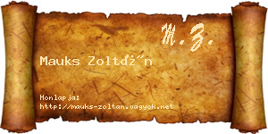 Mauks Zoltán névjegykártya